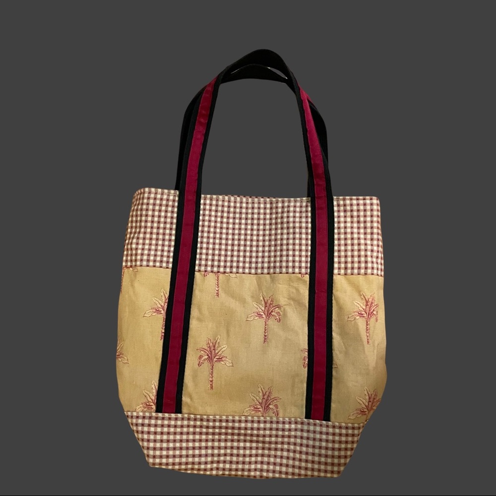 Vintage Gold and Red Gingham Lined ayote